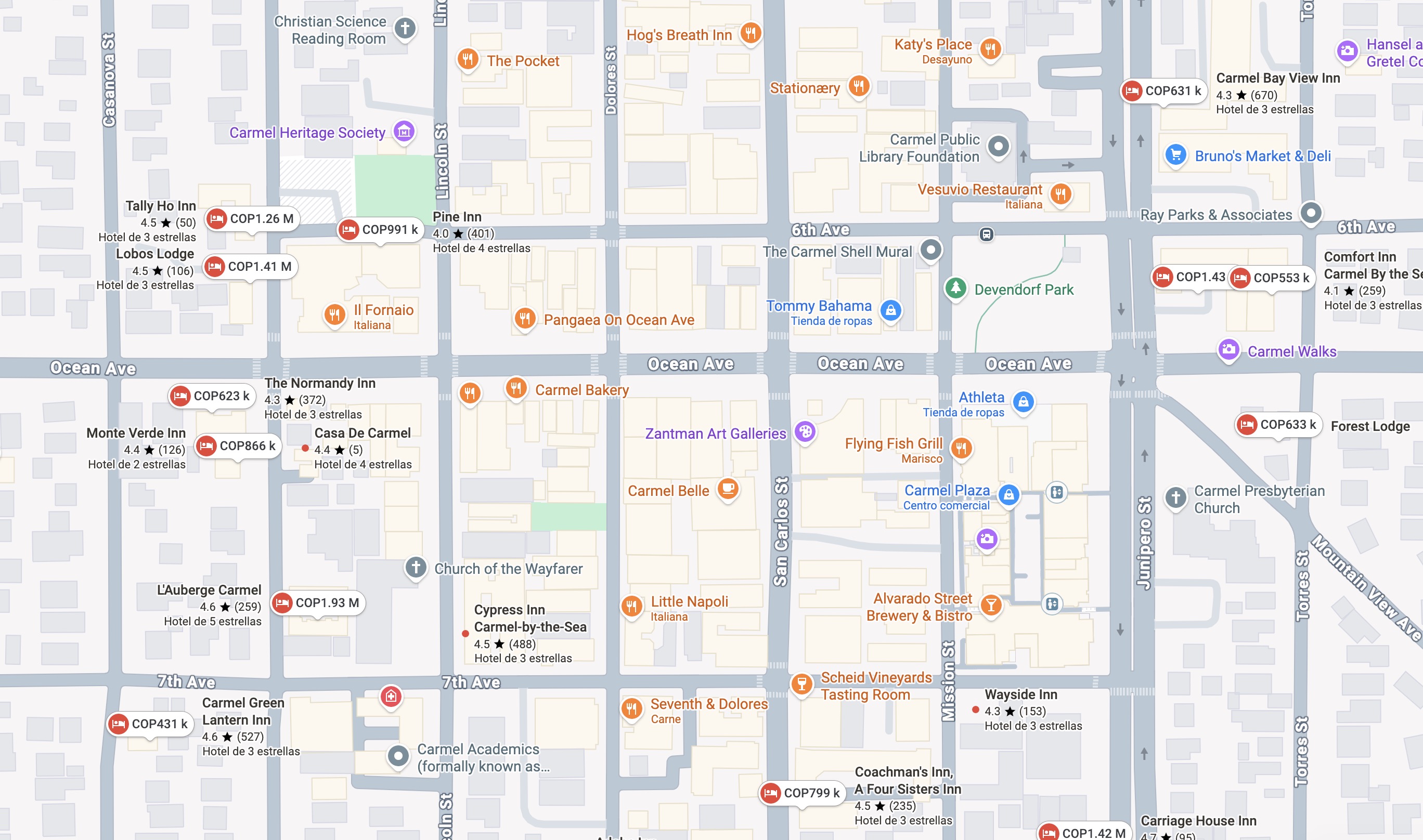 Map showing Catch location in Carmel-by-the-Sea