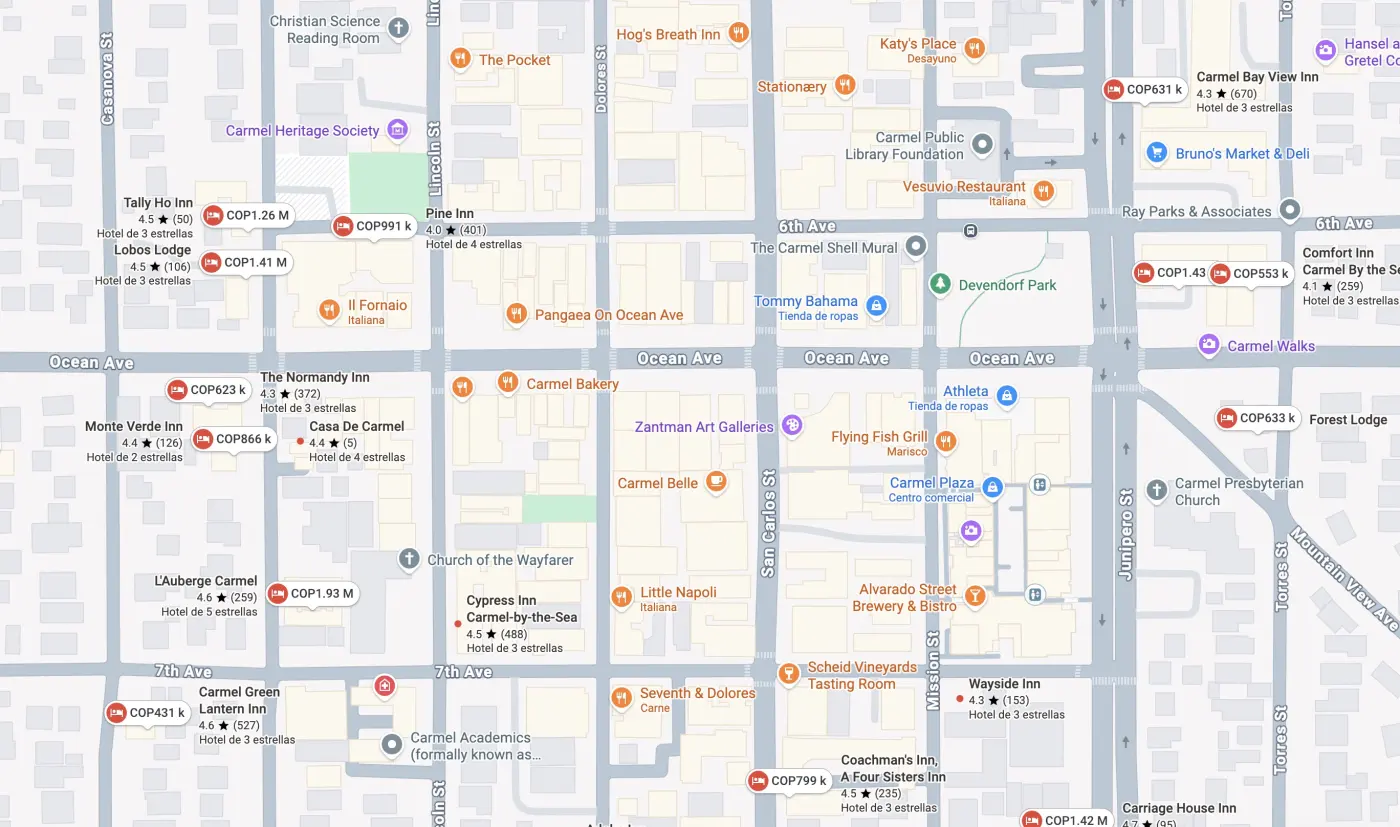 Map showing Catch location in Carmel-by-the-Sea